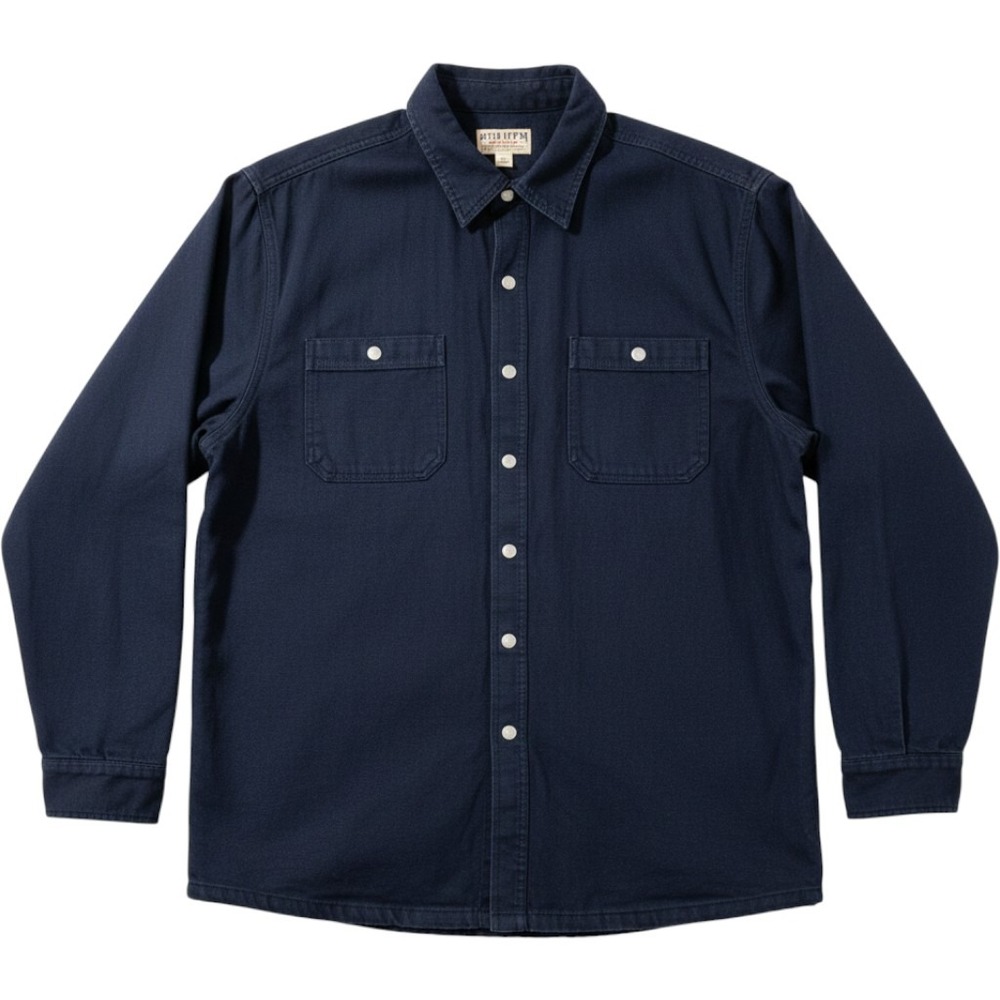 Duluth Trading Co Shirt Jacket Mens XL Tall Navy Blue Flannel Lined Canvas Snaps